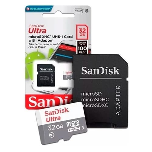 Cartão MicroSD 32gb Sandisk Ultra 100mb/s
