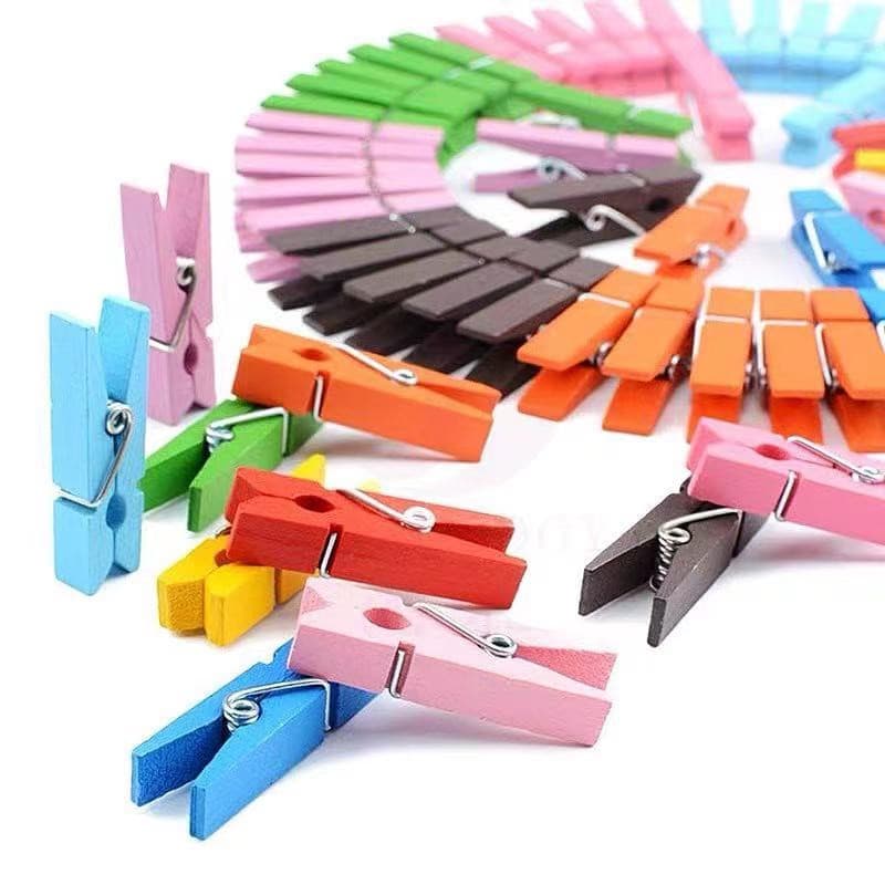 Mini Pregador Prendedor Madeira Coloridos 3.5cm e 4.5cm