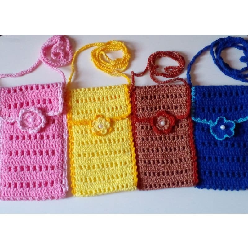 Bolsinha de crochê - Porta Celular