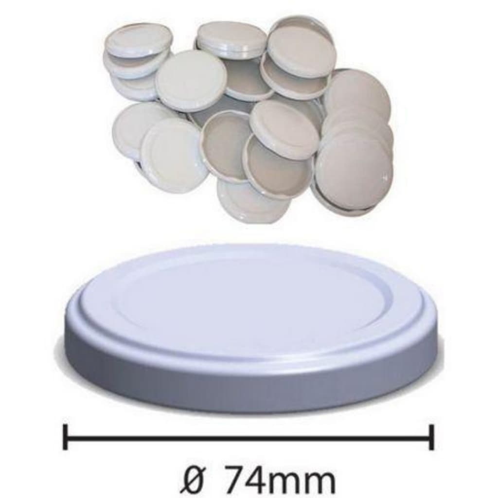 Tampa Para Vidro De Conserva Branca - 74mm - 10 unidades