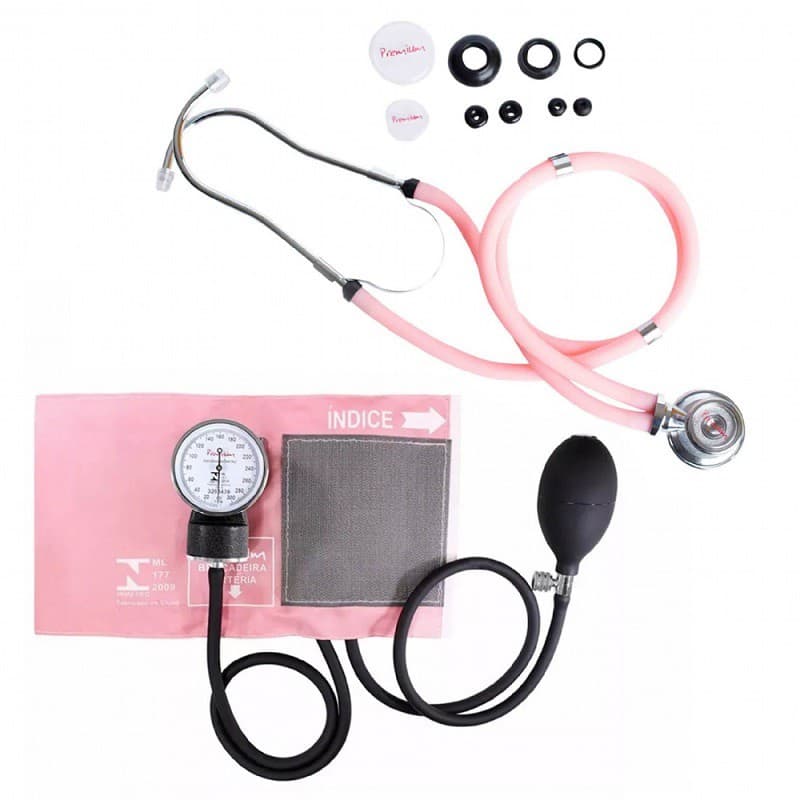 Esfigmomanômetro + Estetoscópio Rosa
