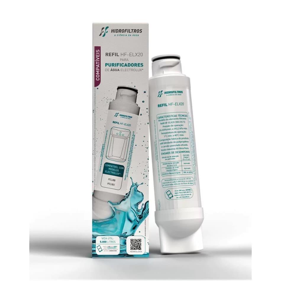 Refil Vela Filtro PE10B, PE10X Compatível Electrolux Linha Pe Pe10 Pappca20 Purificador