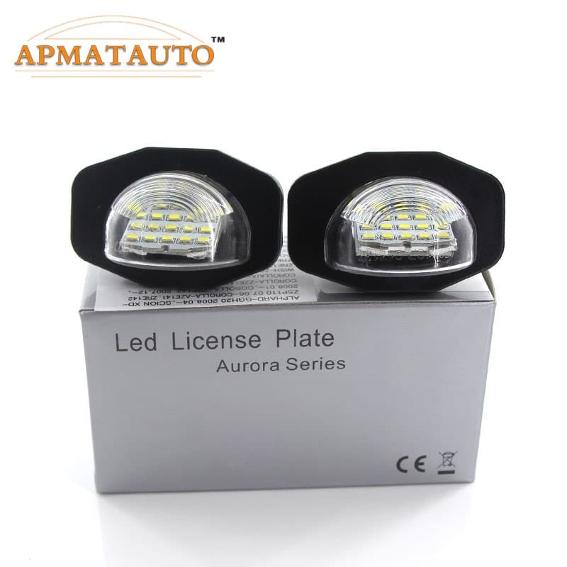 2X canbus Carro Luzes LED De Placa De 12V Para Toyota Corolla Auris Alphard Sienna Wish Scion XB XD Urbano