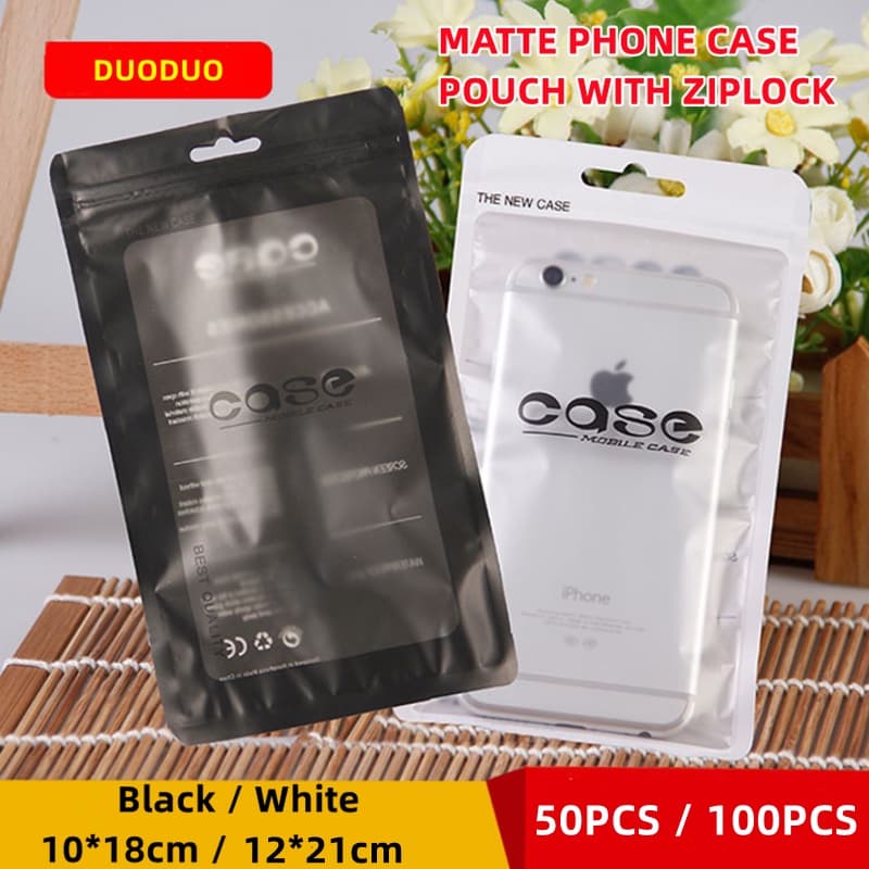 50/100 Unidades Capa De Telefone Saco Com Zíper Fosco Acessórios Saco De Armazenamento Embalagem Resselável