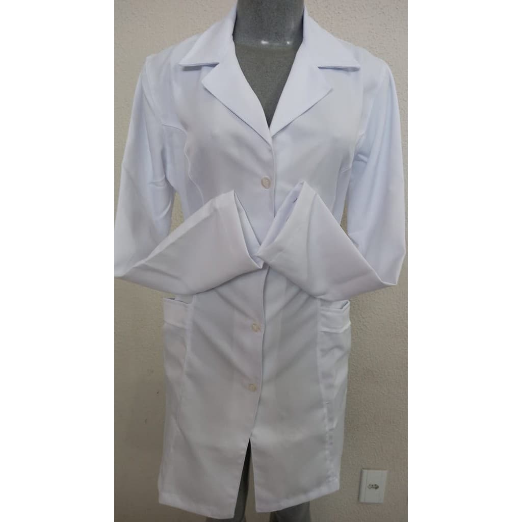 Jaleco Feminino Branco  Tecido Microfibra ref: 934