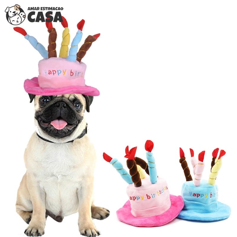 Chapéu Bonito Do Animal De Estimação Do Gato Do Cão De Aniversário Ajustável Veludo Cor Vela Pequeno / Médio Chapéu Pet Cosplay Headwear Topper Personalizado para Bolo Pet