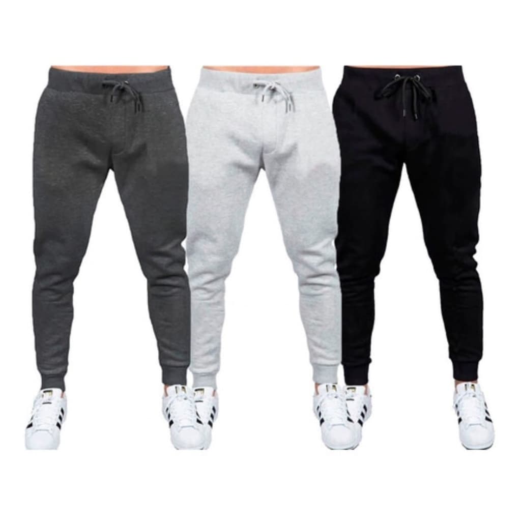 Kit 3 Calça Masculina Moletom Liso Academia Sport Lançamento Envio Imediato Promoção