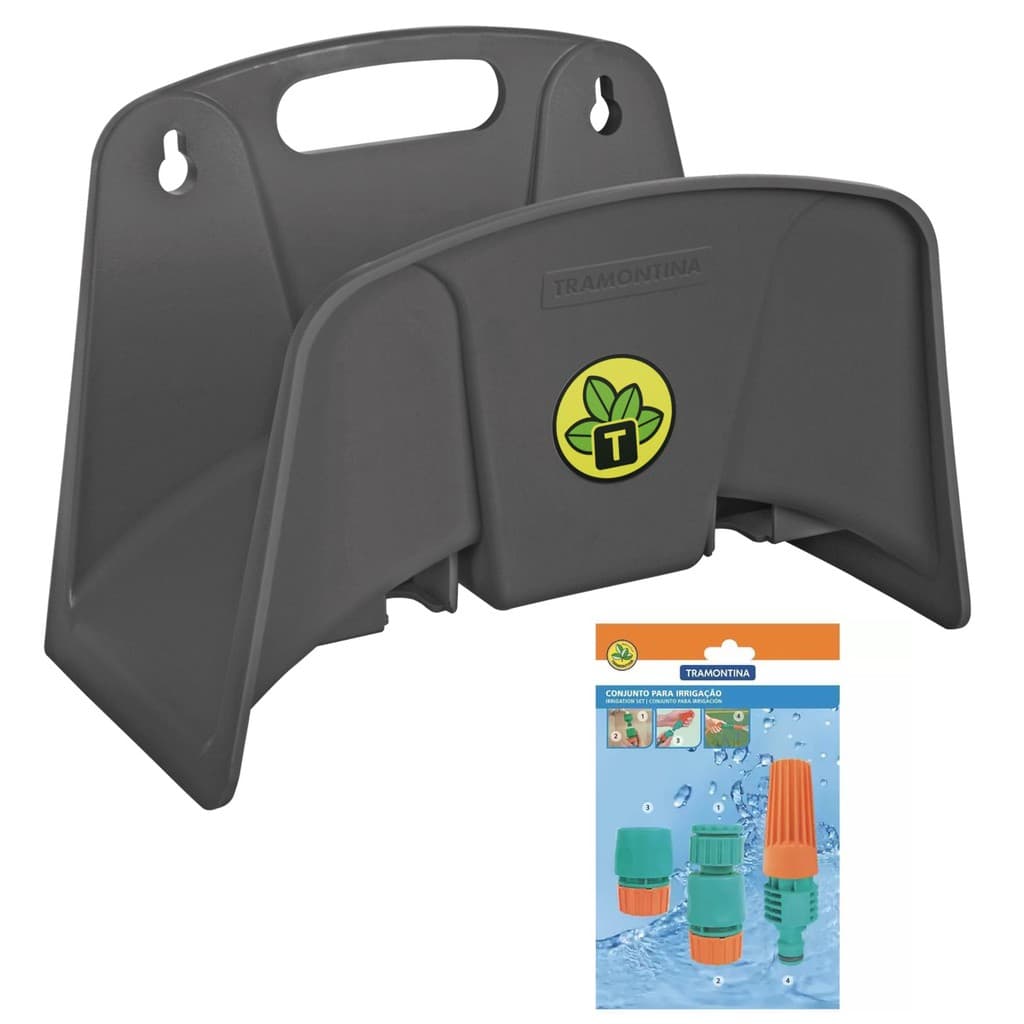 Suporte Fixo mais Kit Esguicho Engate Rápido para Mangueira de 1/2''