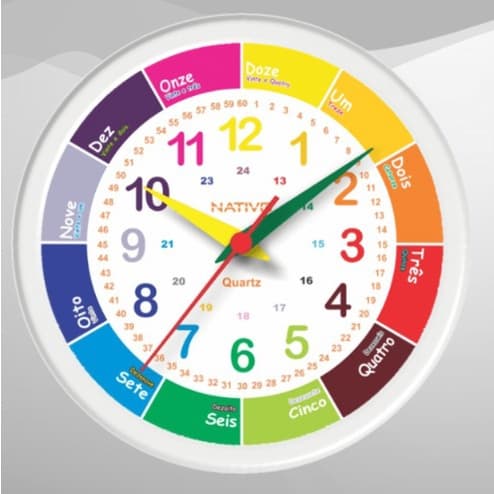 Relogio De Parede Educativo Infantil Nativo