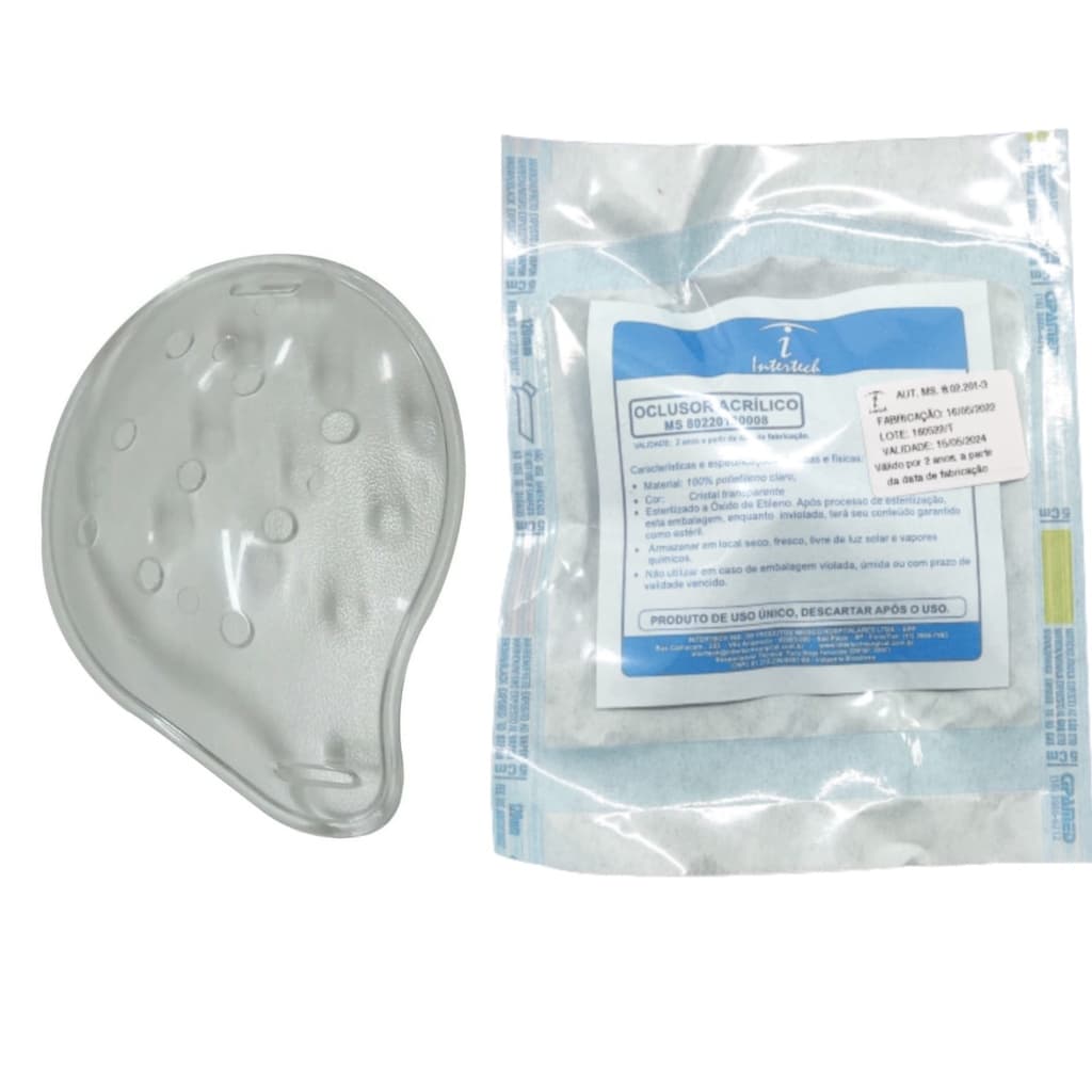 Oclusor Acrílico Estéril - Tampão De Olho Para Pós Operatório Cirúrgico