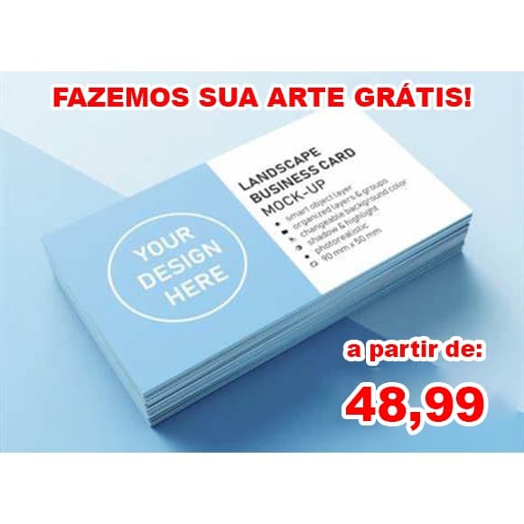 Cartão De Visita  Somente Frente Colorido Verniz Total