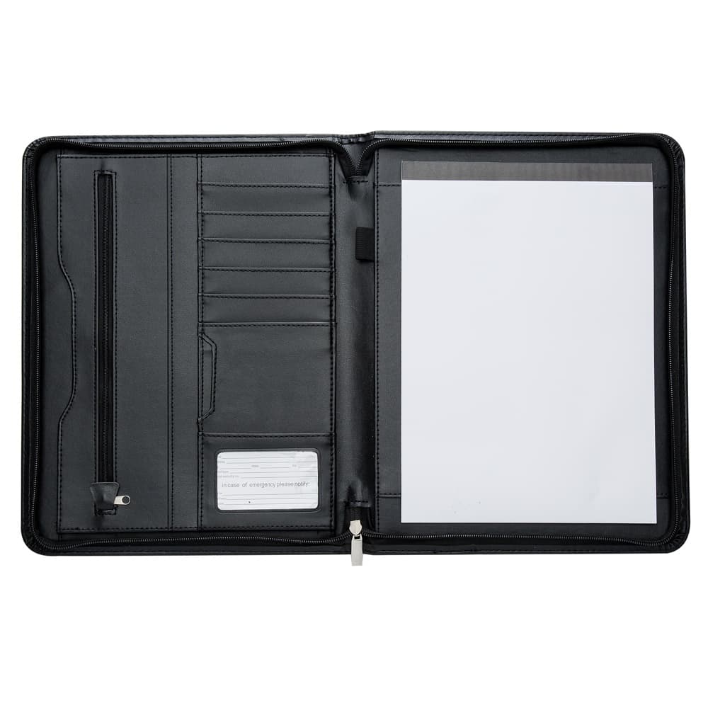 Pasta De Convenção E Congresso Couro Sintético Com Zíper Bloco Organizador A4