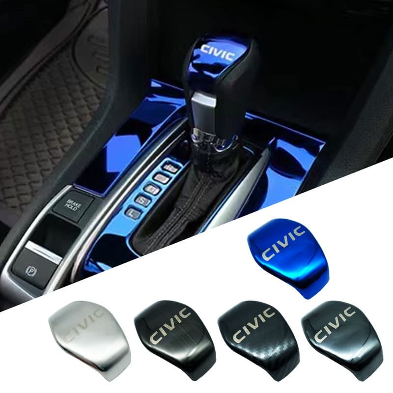 Auto Car Styling Adesivos Para Honda civic 2018 2019 2016 2017 Acessórios Interior Gears 10th Botão De Câmbio Tampa