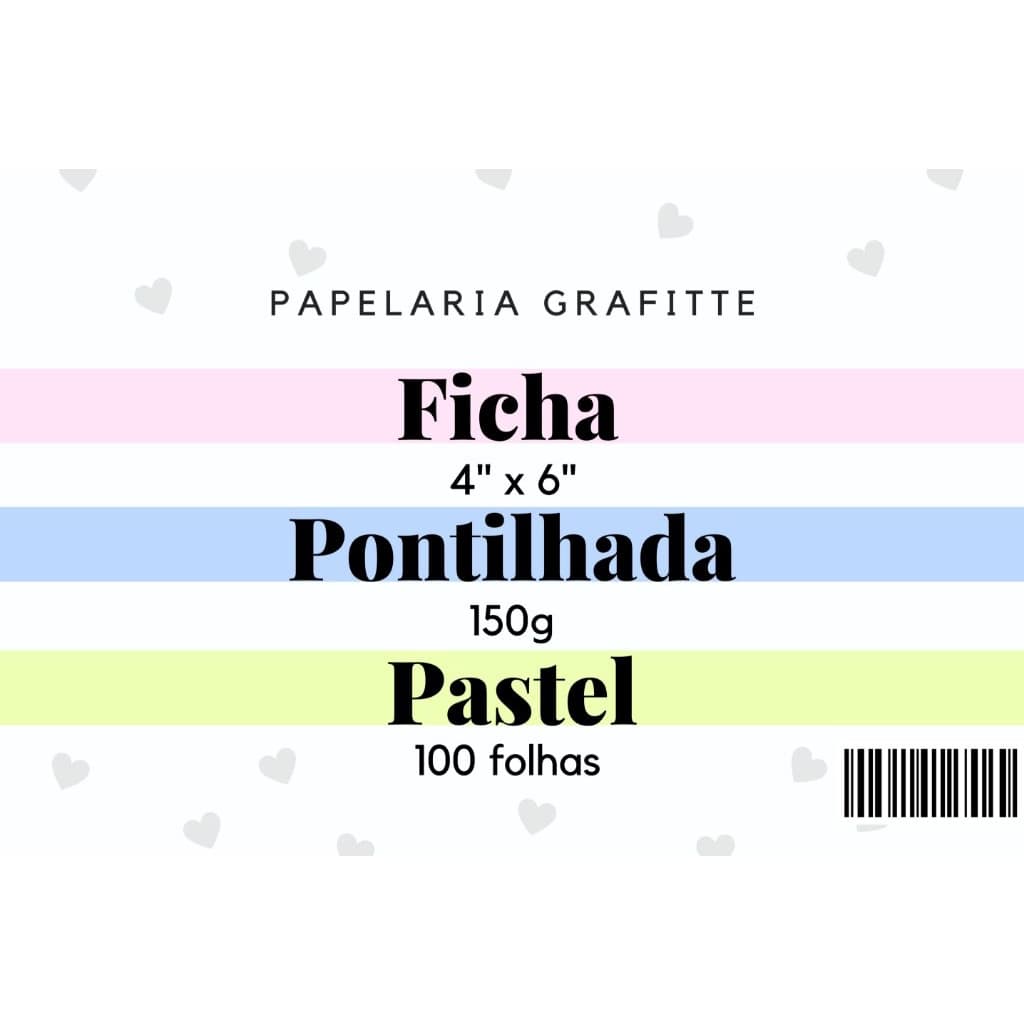 Ficha Pontilhada Pastel 4x6 100 folhas