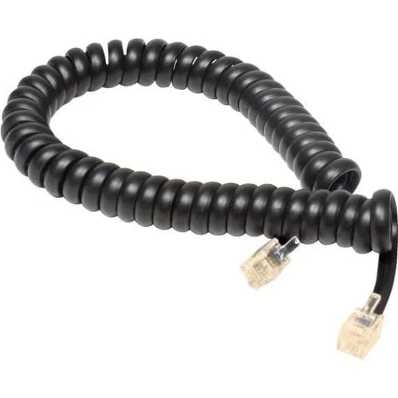 Cabo Fio Espiral De Telefone Com 1,50 Metros Preto