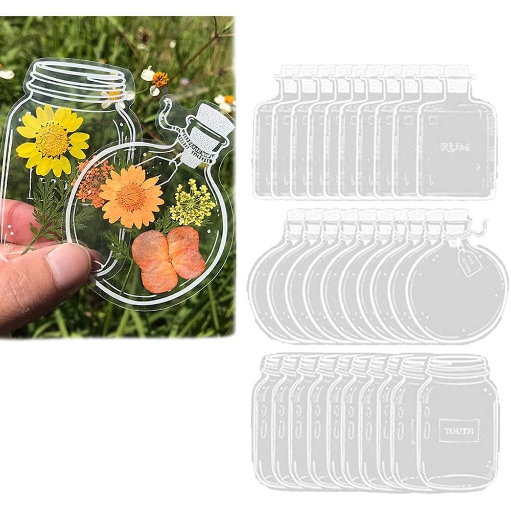 30Pcs Marcador De Livros De Flores Secas Transparentes DIY/Marcadores