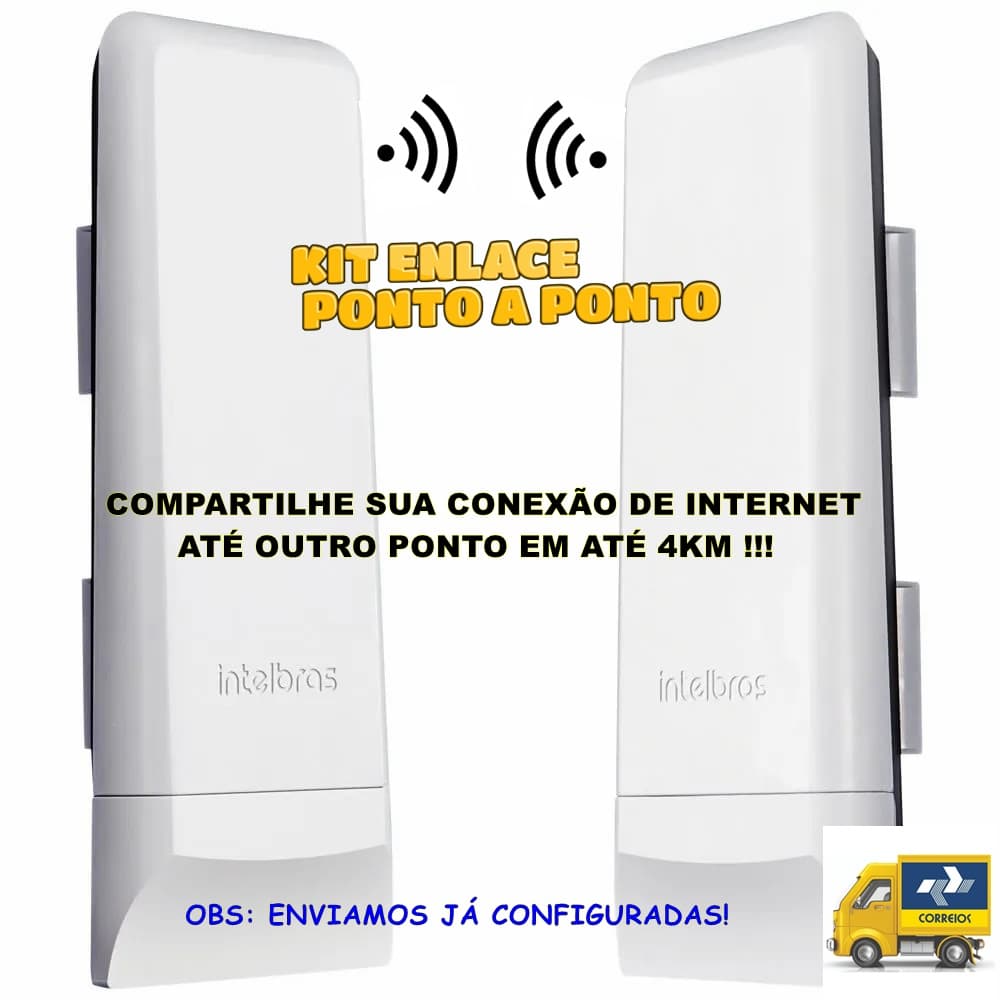 Kit Duas Antenas Para Internet Via Rádio 5.8 Intelbras