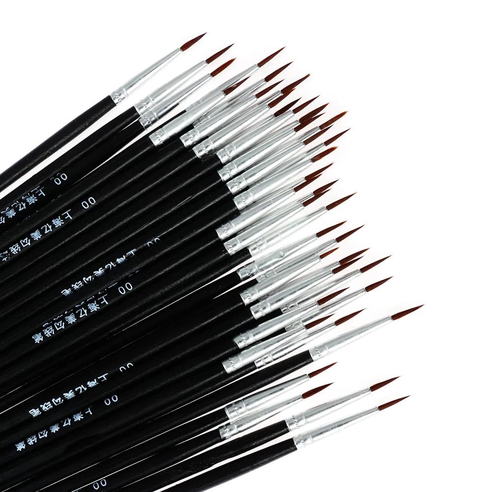 20 Pcs Fontes Da Arte Pintados À Mão Fina Linha De Gancho Caneta Desenho Pincel De Tinta Nylon Escova Pintura Acrílica