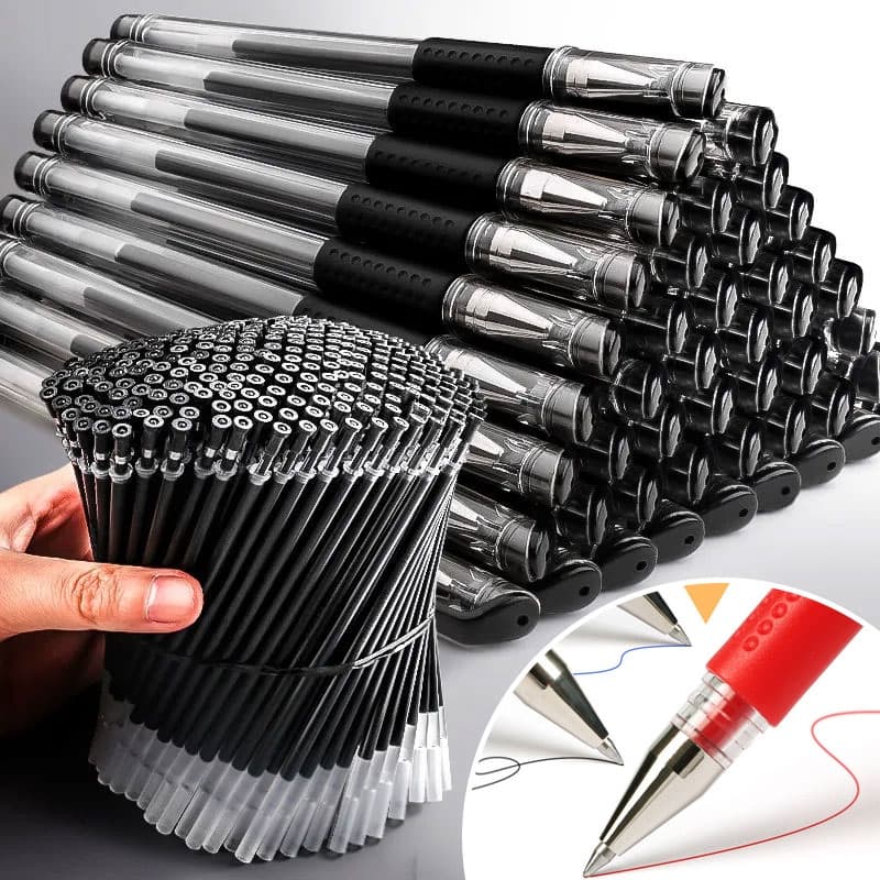 23pcs Conjunto Caneta Gel Material Escolar Preto Azul Vermelho Tinta 0.5mm Escola Estudantes Escritório Papelaria