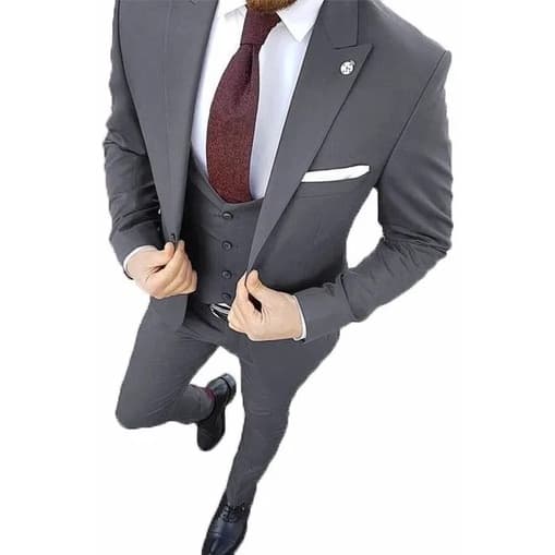 Terno Slim Masculino Completo de Luxo Chumbo - Paleto+calça+barato!!