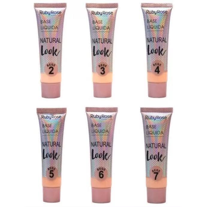 Base Liquida Facial Natural Look Bege Ruby Rose  HB-8051