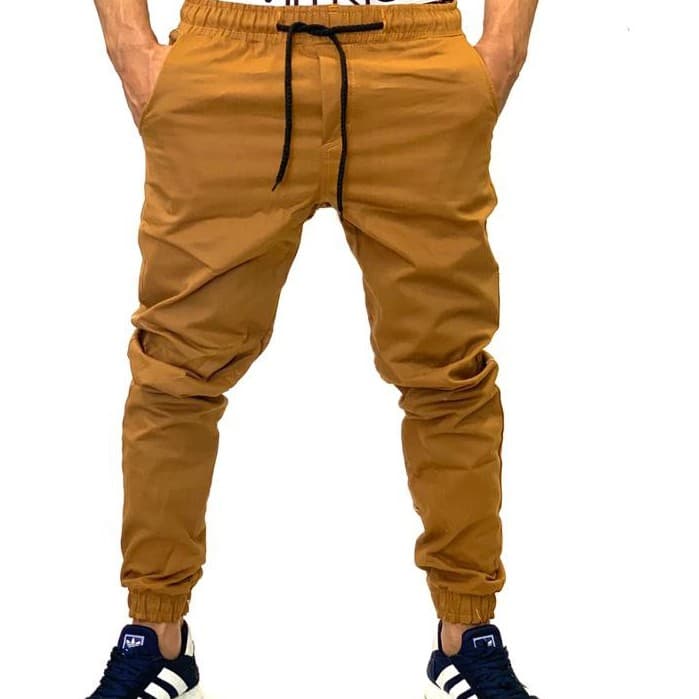 calça jogger slim masculina c/ lycra fit