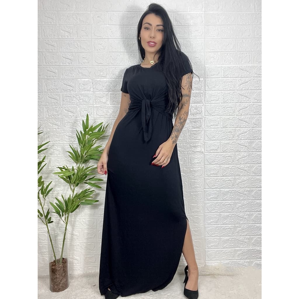 Vestido Amamentação Longo - Dia a Dia - Gestante - Maternidade