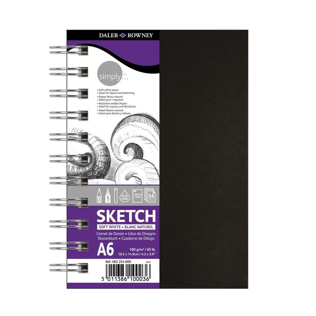 Bloco Espiral Sketchbook Desenho Daler Rowney A6 (10,5cmx14,9cm) 54fls 100g