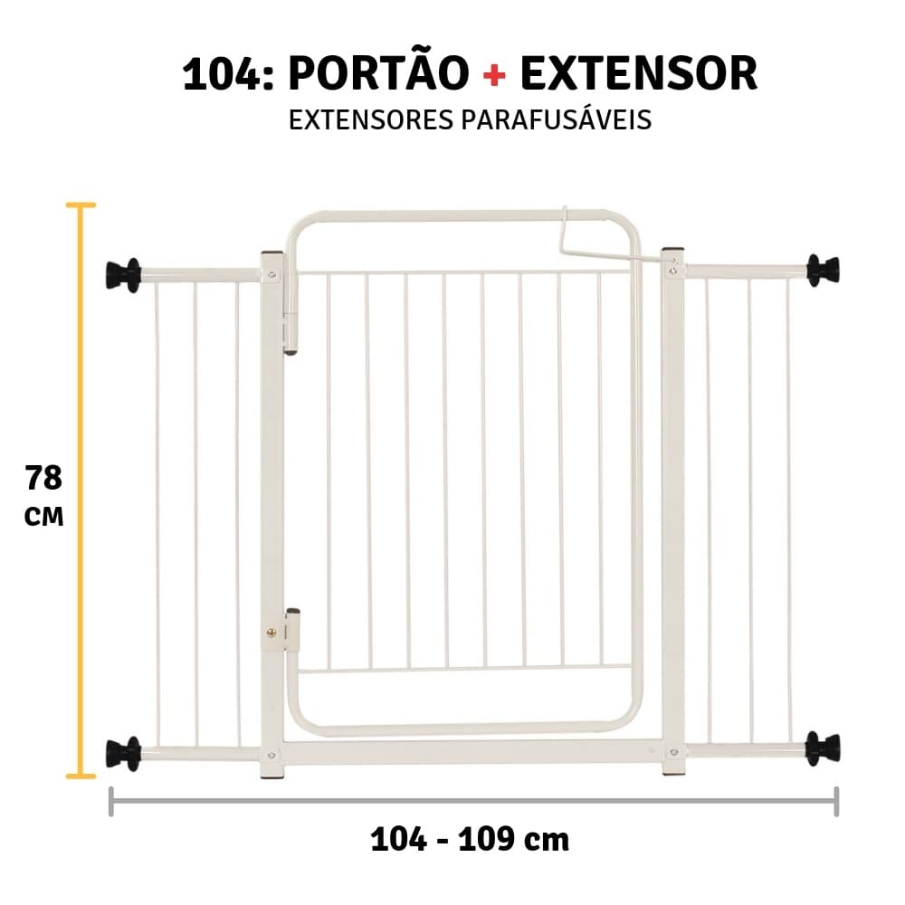 Grade Portão Proteção Pet Cachorro 104 A 109 Cm Criança Cães