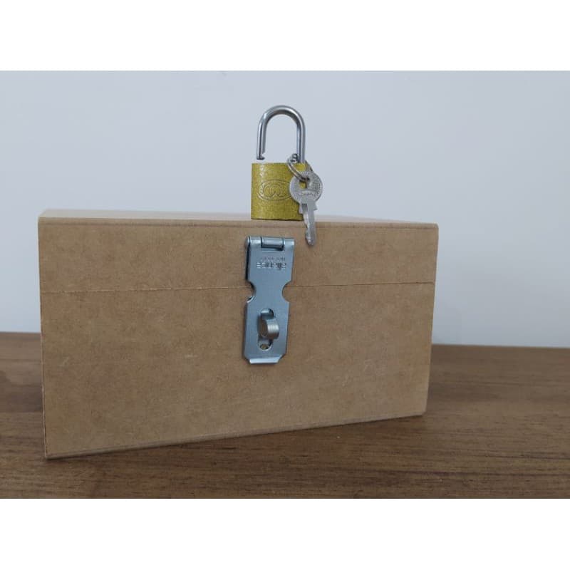 Caixa Cofre Cofrinho em MDF cru Com Cadeado