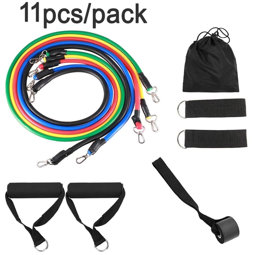 11 Pçs / Set Elásticos Puxar Corda Para Casa Ginásio Equipamentos De Treino De Fitness Exercício Resistência Acessórios