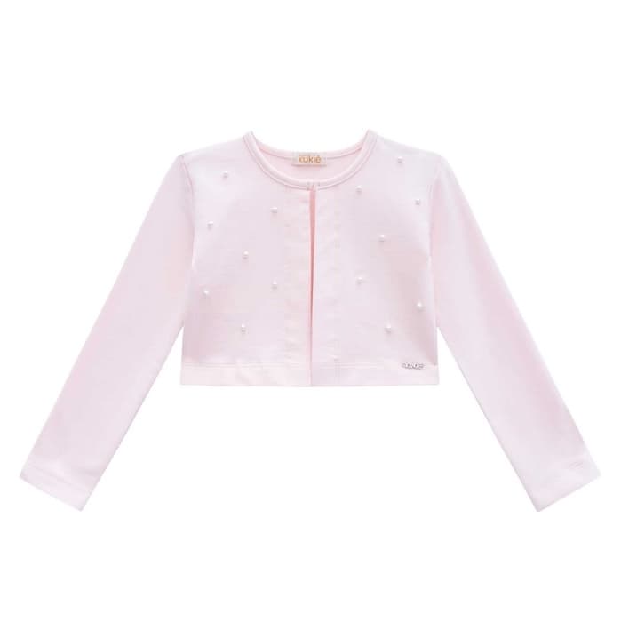 Bolero em molecotton com pérolas kukiê