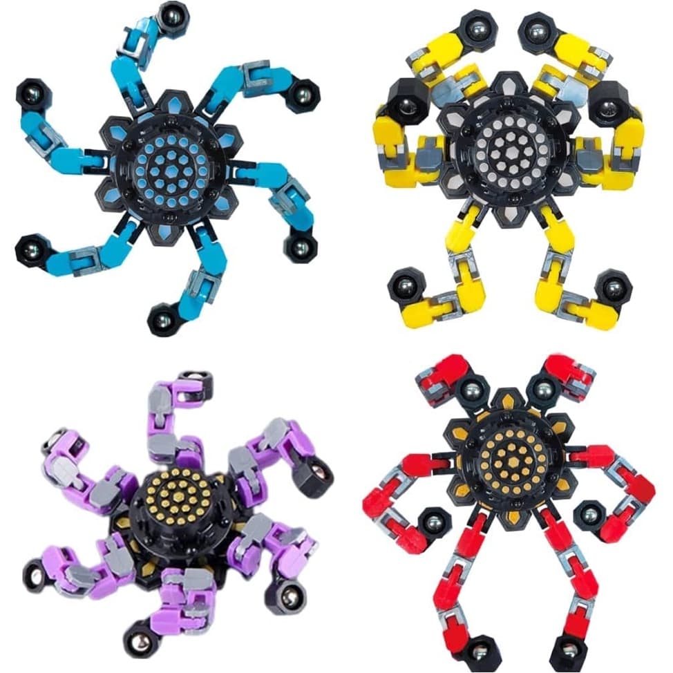 Fidget Spinner , Fingertip Transformável Gyro , Spinning Top Toy , Brinquedos Sensoriais , Alívio Do Stress E Anti-Ansiedade Para Adultos Crianças