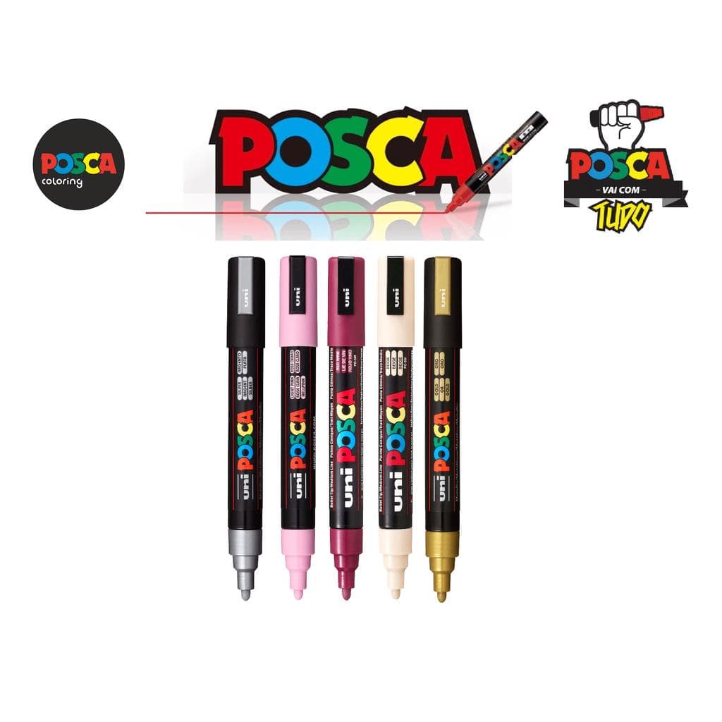 Kit Caneta Posca Pc-5m C/5 Unidades