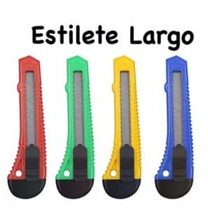 Estilete Estreito ou Largo Com Lâmina de 18mm Cores Sortidas Unidade