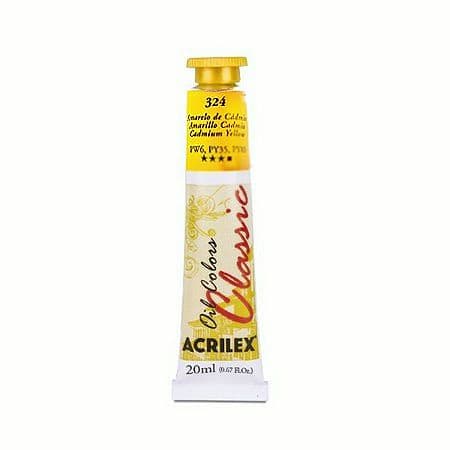 Tinta a Óleo Amarelo Cadmio 20ml Acrilex  PIntura em Tela