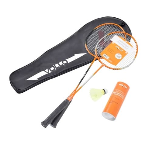 Kit Badminton Vollo 2 Raquetes + 3 Petecas + Raqueteira
