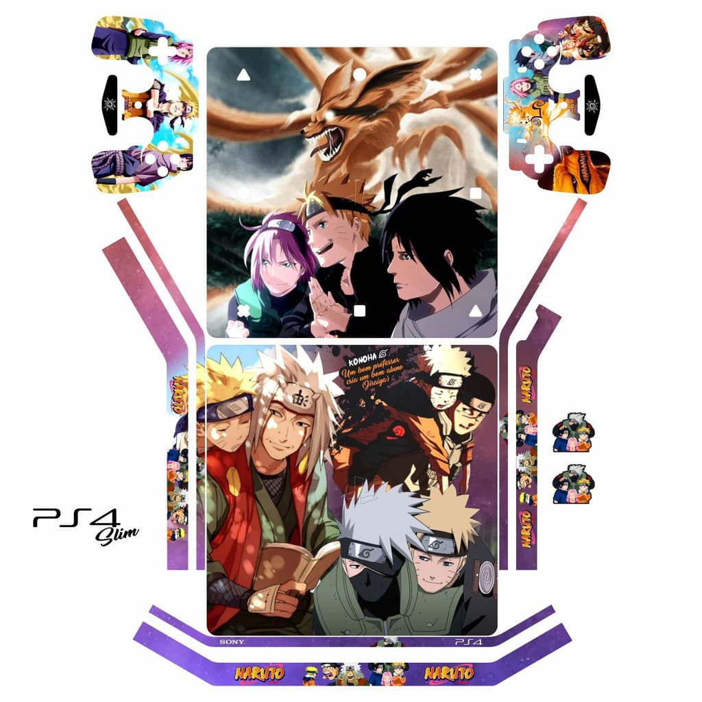 Adesivo Skin Playstation 4 Slim Adesivo Naruto Ps4