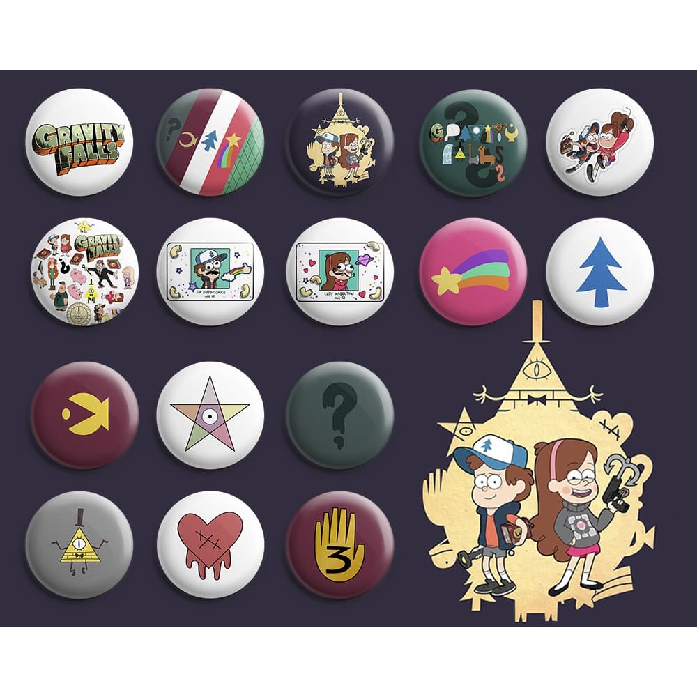 Botton Gravity Falls - Botum / Boton / Broche (3,5cm & 4,5cm)