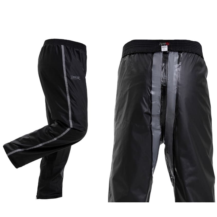 Calça de Chuva Impermeável Motociclista Capa de Chuva em Nylon Emborrachado Fenixx Com Reforço para Moto/Motoqueiro