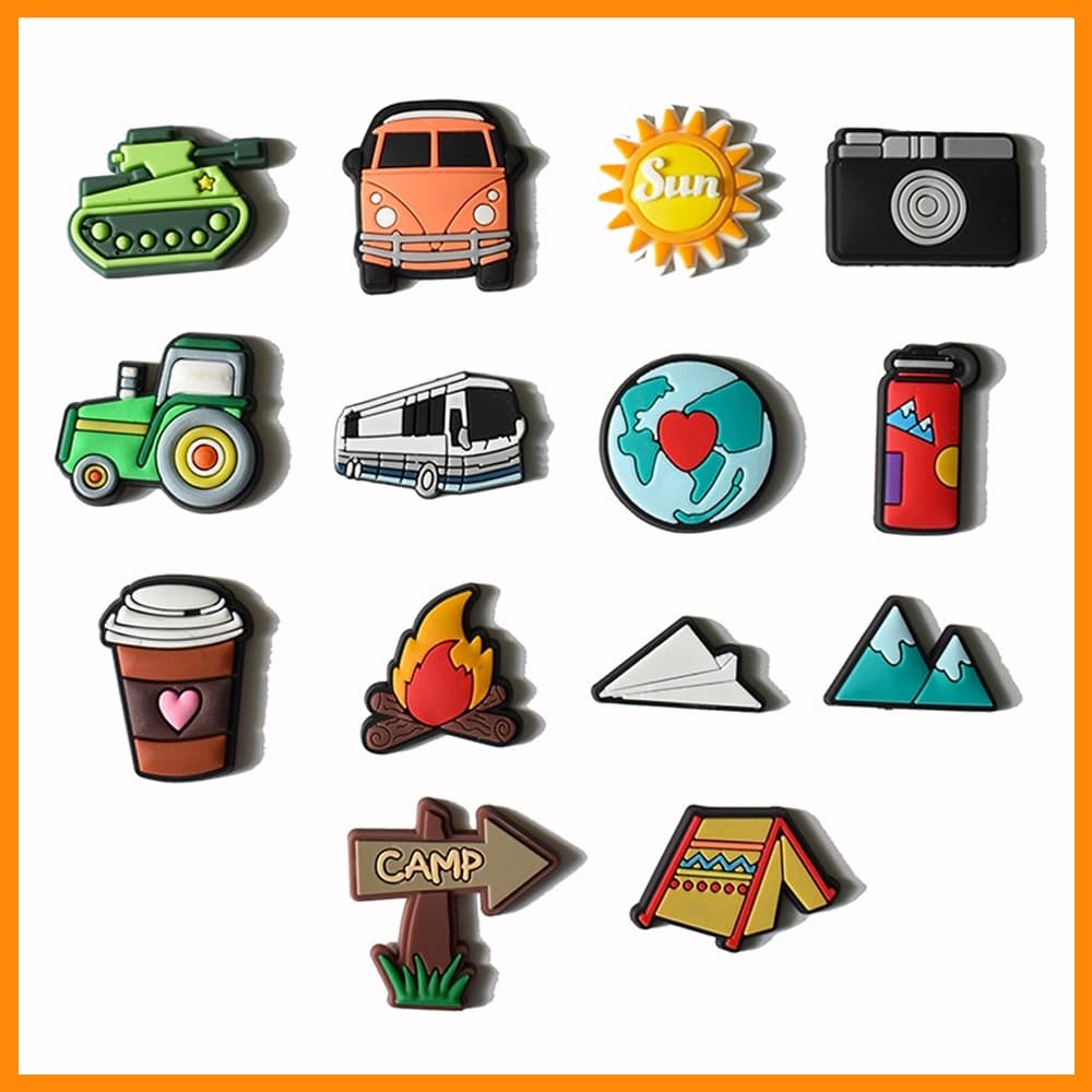 Encantos De Sapatos Para Cute Camping DIY Presentes Bolsas Decoração