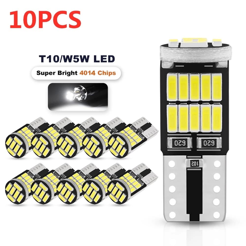 10/6/2pcs W5W T10 Lâmpadas Led Canbus 4014 SMD 6000K 168 194 5w5 Cúpula Interior Do Carro Leitura Luz Da Placa De Licença Lâmpada De Sinal