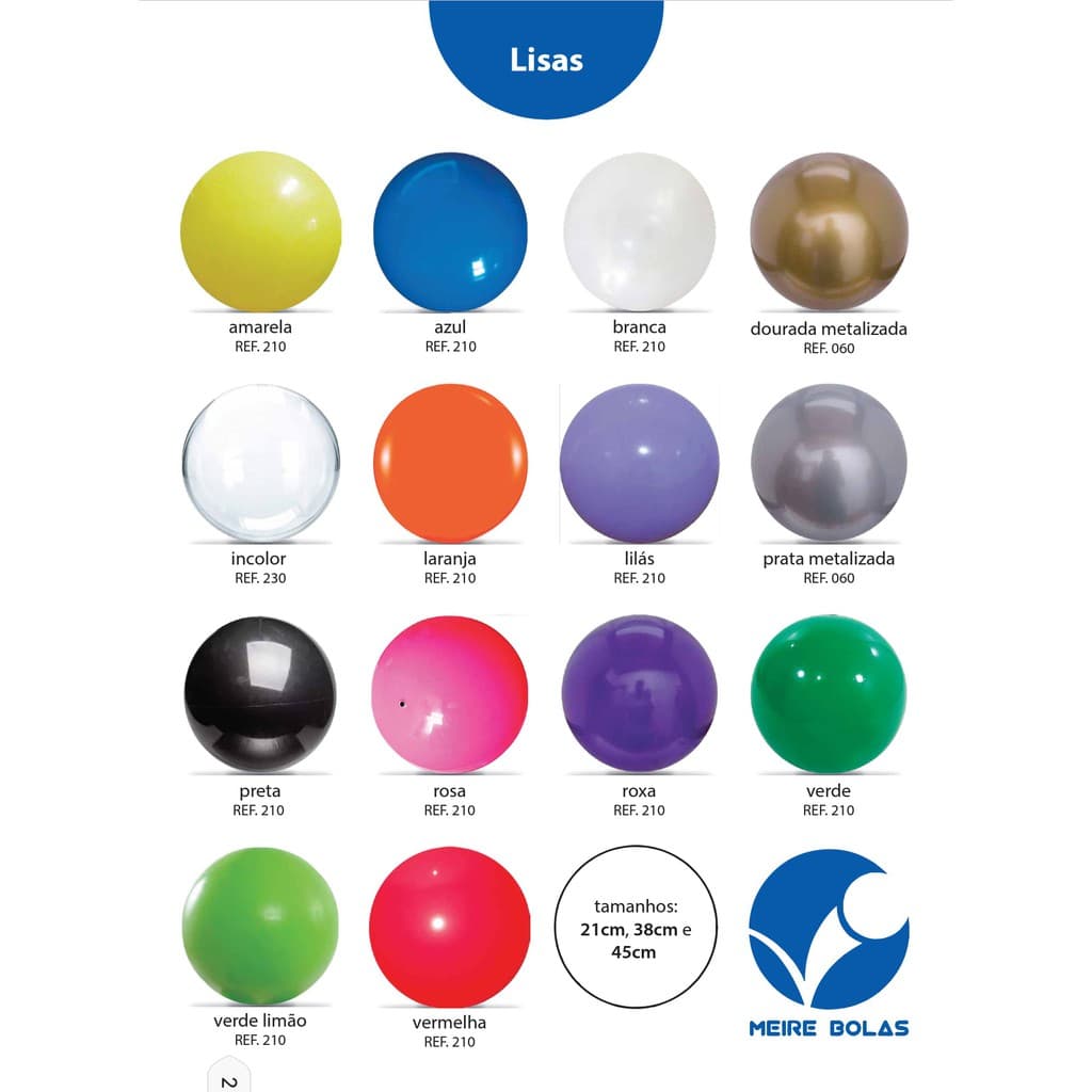 Kit Com 15 Bolas Lisas 40cm