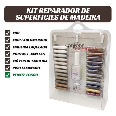 Giz Tira Risco 24 Cores Verniz Fosco Madeiras Pronta Entrega