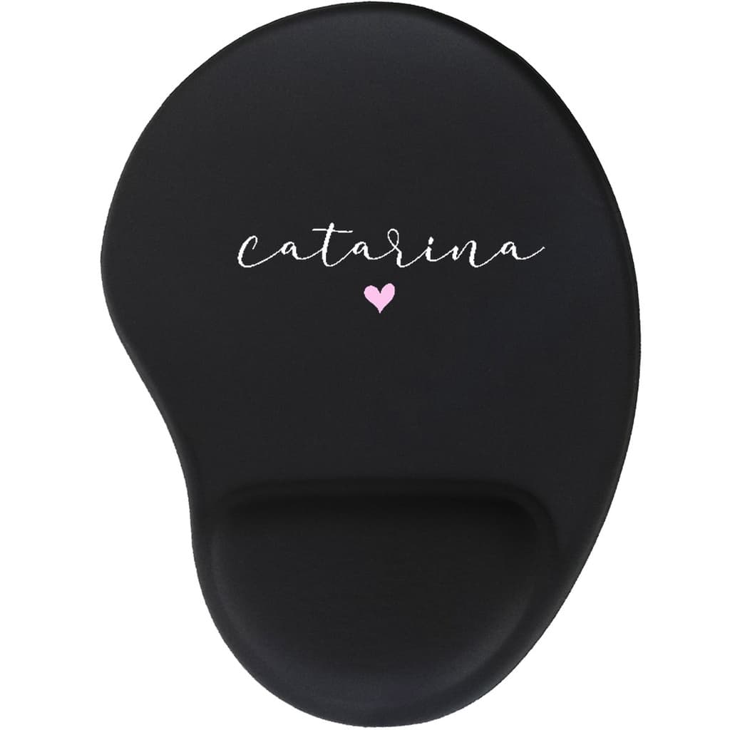 Mouse pad Preto com nome modelo gota mousepad  apoio ergonômico  macio