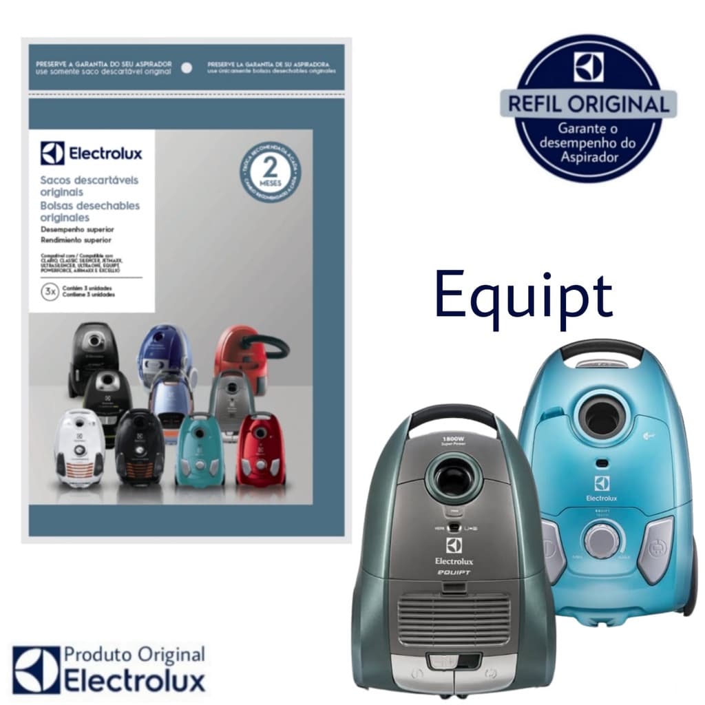 Kit 3 Sacos Aspirador de Pó Electrolux Original - Equipt (SWECL)