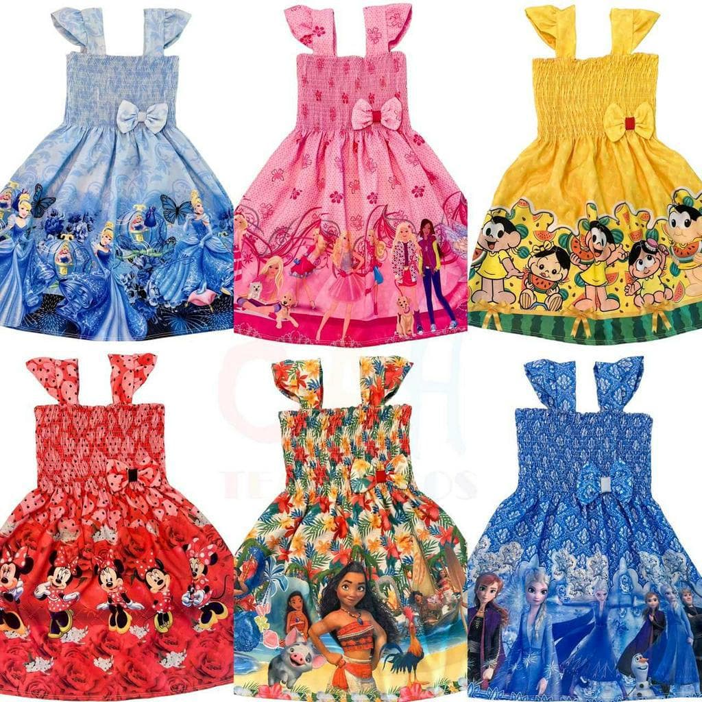 Novos Modelo Presentinho Vestidos Floridos Infantil Vários Temas
