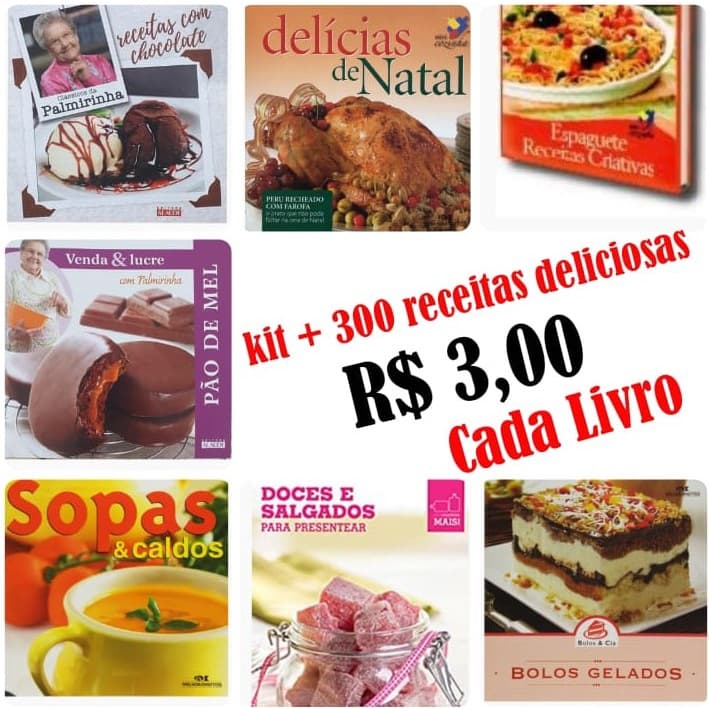 Kit 15 Livros de Receita Culinária Diversos Venda e Lucre - Culinária e Gastronomia
