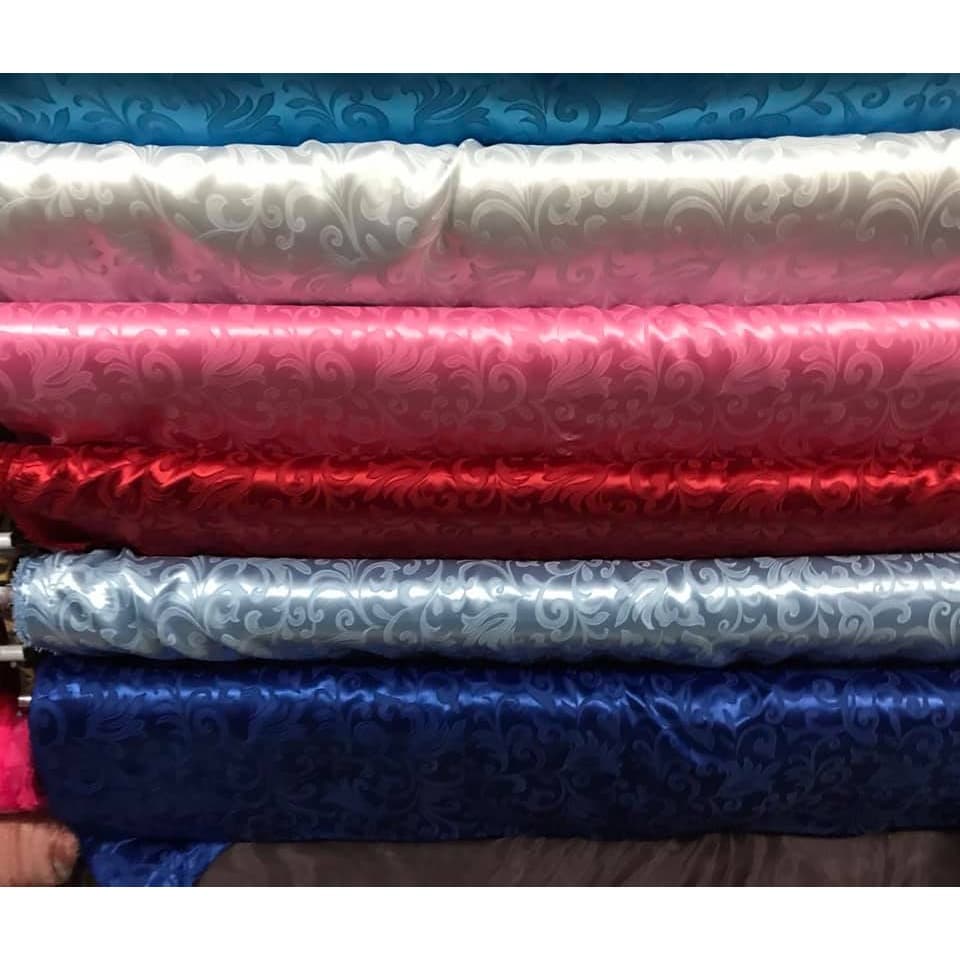 Tecido Cetim Jacquard Jacar Com Brilho Floral por metro Decoração Mesa Reforma Sofa Cortinas