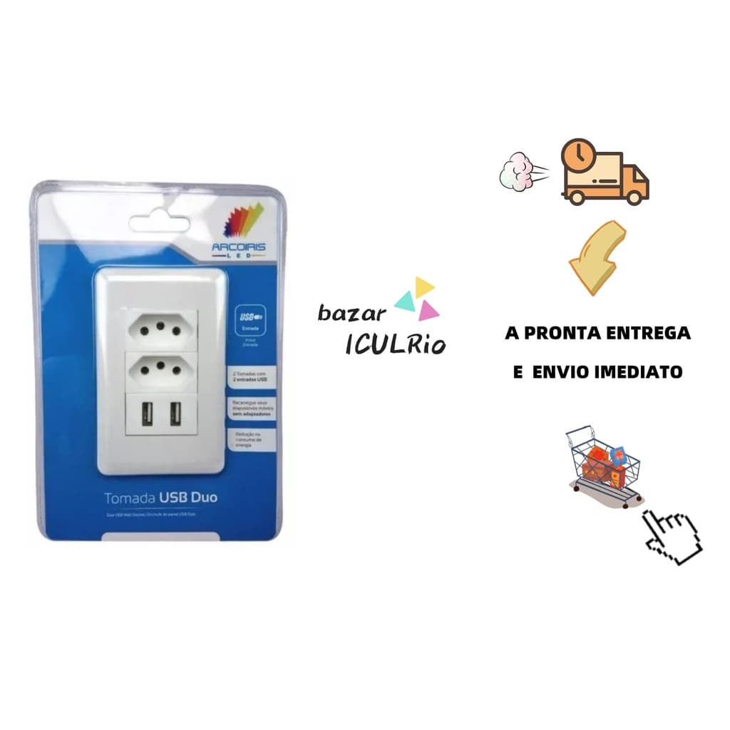 3 Tipos De Tomadas Usb Duo 5v---3a   P/ Celular